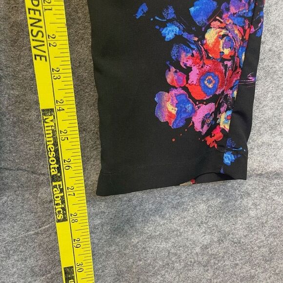 COLDWATER CREEK Women’s Pull-On Pants Large 14 Floral Print Elastic Waist Black - Picture 5 of 12